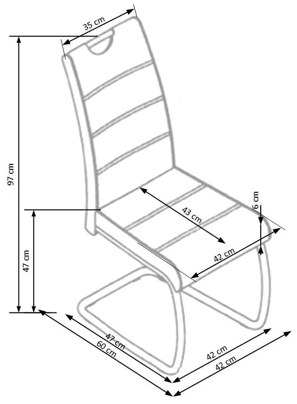 Scaun de bucaterie Amalia, negru/argintiu