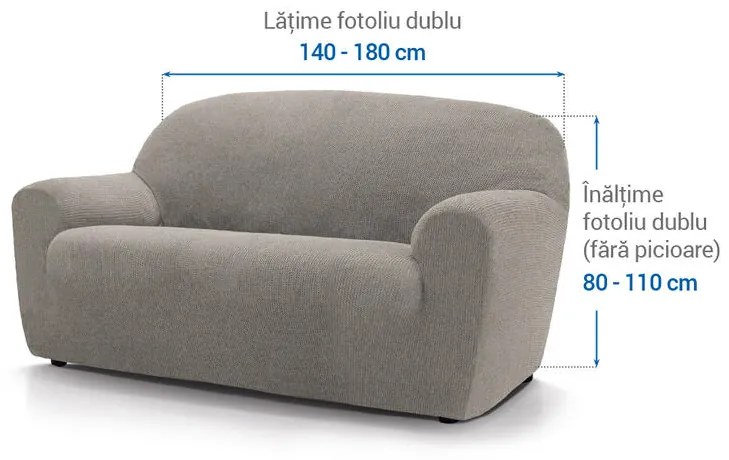 Huse super elastice HARMONIA gri deschis fotoliu dublu (l. 140 - 180 cm)