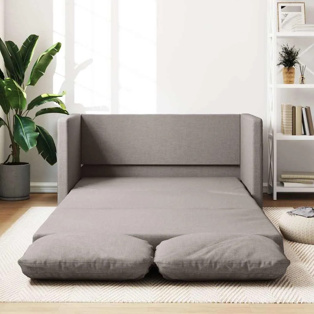 vidaXL Canapea extensibilă 2 în 1, gri taupe, 112x174x55 cm, textil