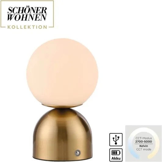 Schöner Wohnen 19218-12 - Lampă de masă RUDI LED, reglabilă în intensitate, LED/1,2W/5V, aurie