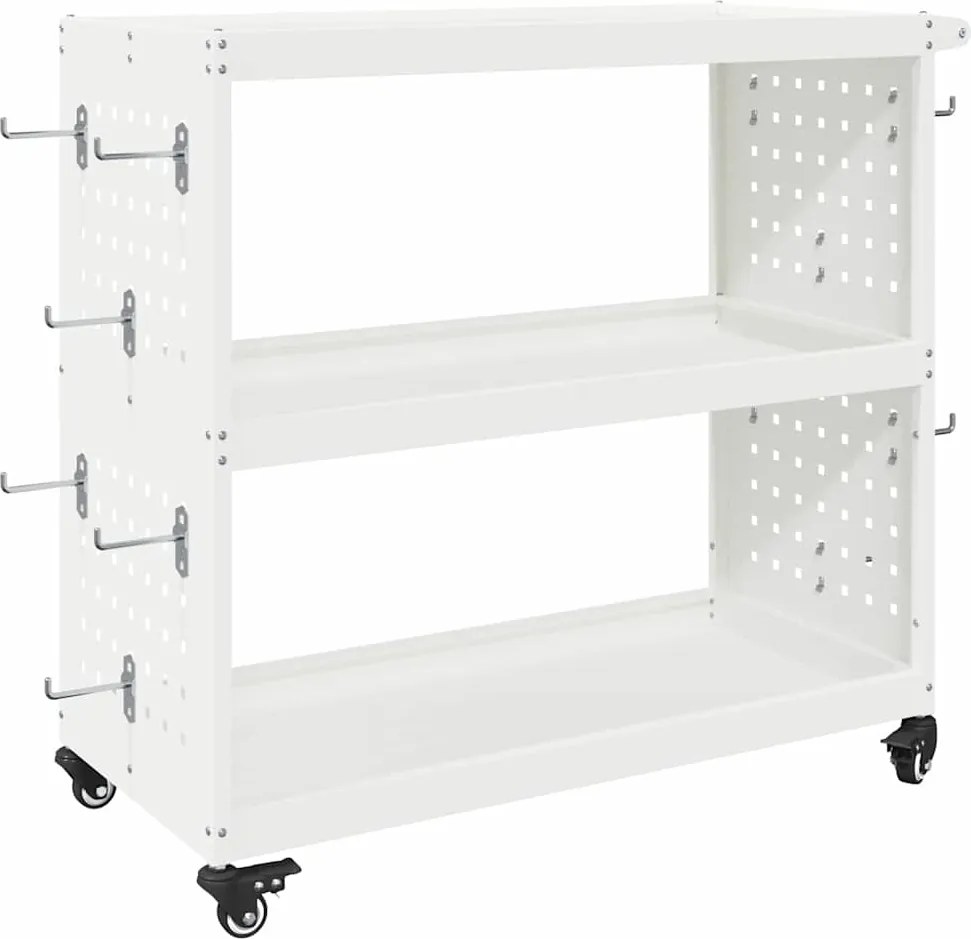 vidaXL Cărucior pentru unelte Alb 75 x 35 x 73 cm Oțel laminat la rece