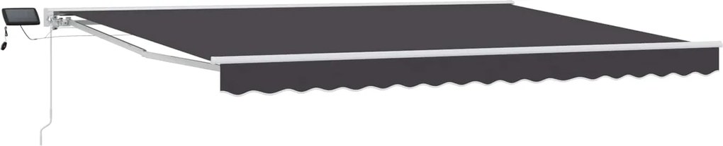 vidaXL Cadru manual de marchiză cu LED-uri Antracit 4,5 × 3 m