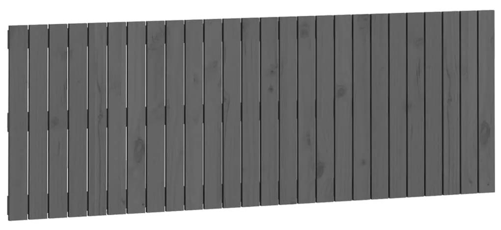 824860 vidaXL Tăblie de pat pentru perete, gri, 166x3x60 cm, lemn masiv pin