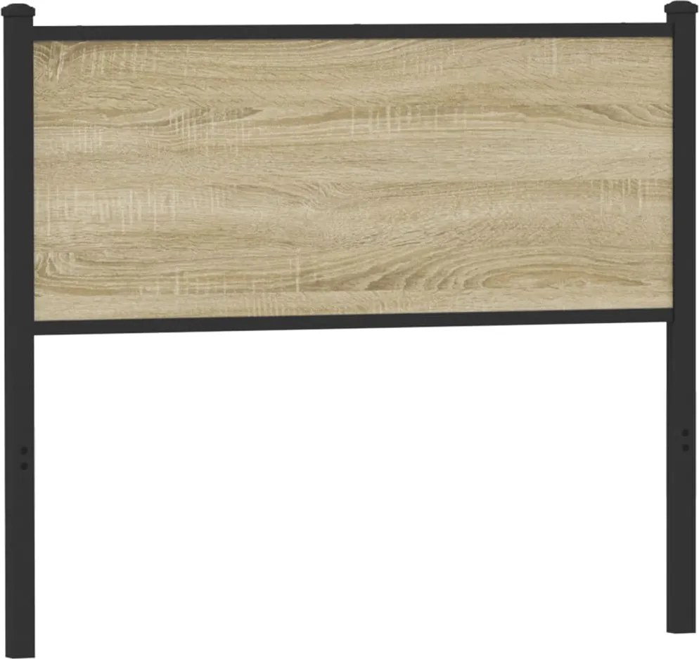 vidaXL Tăblie de pat de schimb, stejar sonoma, 107 cm, lemn prelucrat și oțel