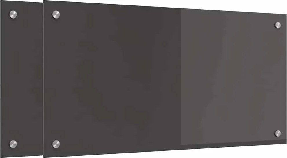 vidaXL Panou de bucătărie 2 pcs Gri închis 80 x 40 cm