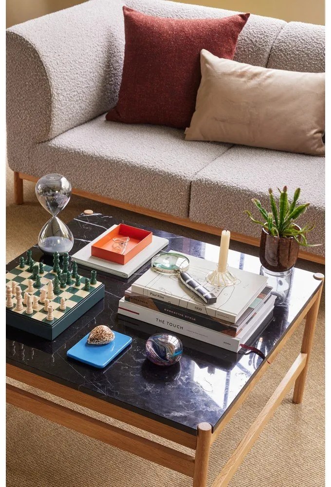 Măsuță de cafea neagră/în culoare naturală din marmură 80x80 cm Raw – Hübsch