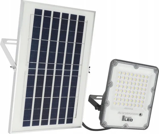 Proiector solar LED reglabil, 50 W, 3,2 V, 5000 K, 6000 mAh, IP65, negru + telecomandă