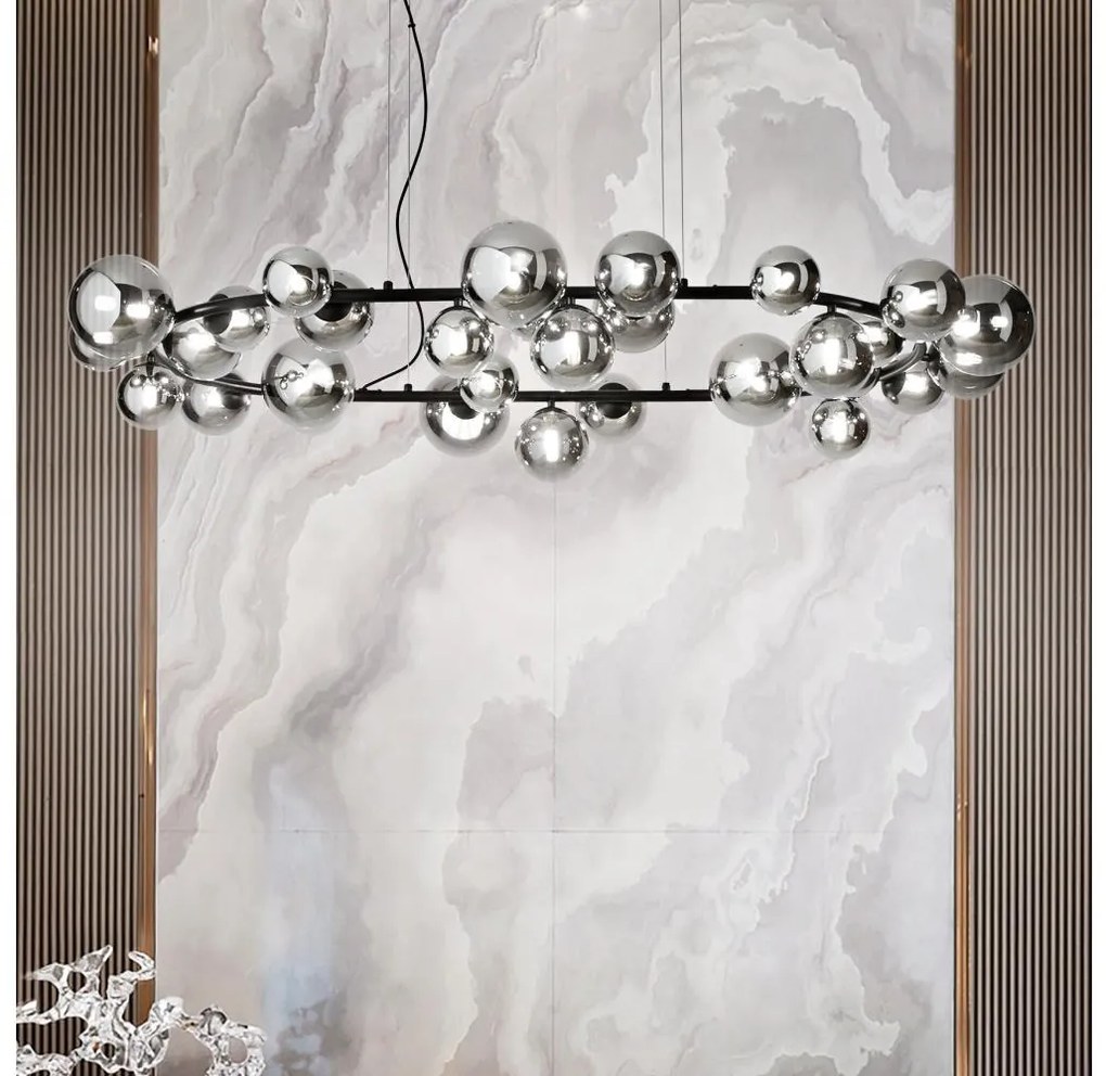 Lustră LED pe cablu Ideal Lux PERLAGE 1xG9/3W/230V d. 143 cm negru/fumuriu