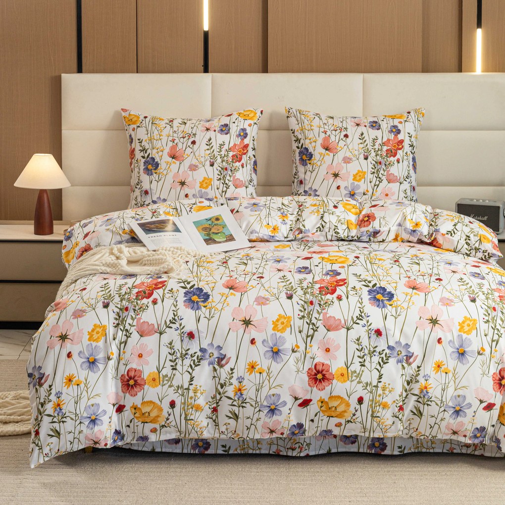Lenjerie de pat din microfibra WILDFLOWERS colorata Dimensiune lenjerie de pat: 2 buc 70 x 90 cm | 200 x 220 cm