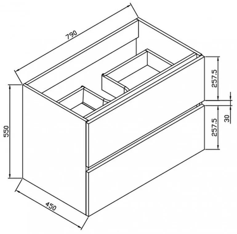 Mobilier de baie Elois 80 inferior cu lavoar