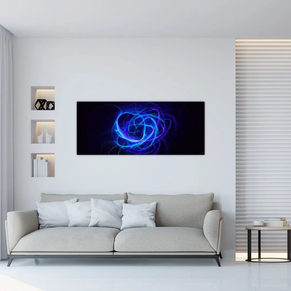 Tabloul cu ghem albastru abstract (120x50 cm)