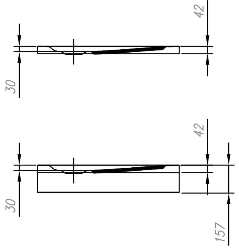 Cadita dus patrata 80x80 cm KolpaSan, Evelin Q 800x800 mm