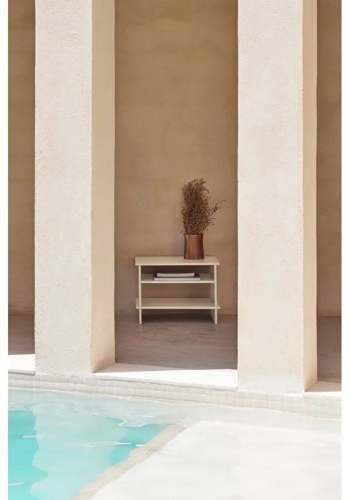 Noptieră crem cu rafturi Inari – Teulat