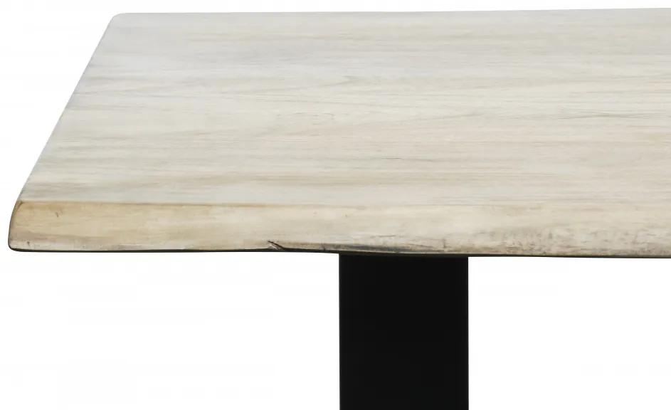 Masa dreptunghiulara cu blat din lemn de salcam Tables &amp; Benches 160x75x77 cm maro deschis/negru