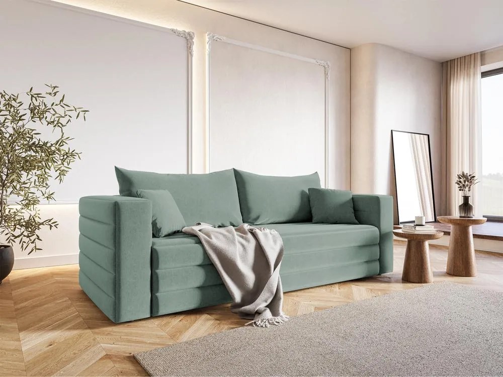 Canapea trei locuri Liluetta (verde marin + negru). 1100094