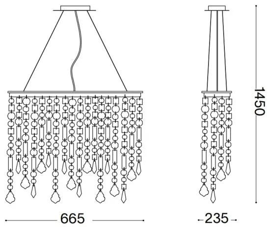 Ideal lux - Lampa suspendata de cristal 5xE14/40W/230V