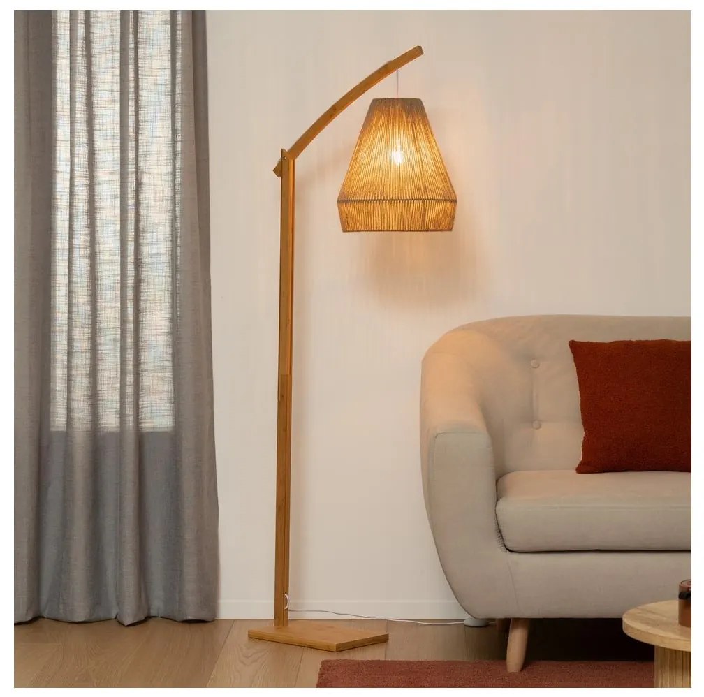 Lampadar Atmosphera PALM 1xE27/60W/230V bambus/cânepă
