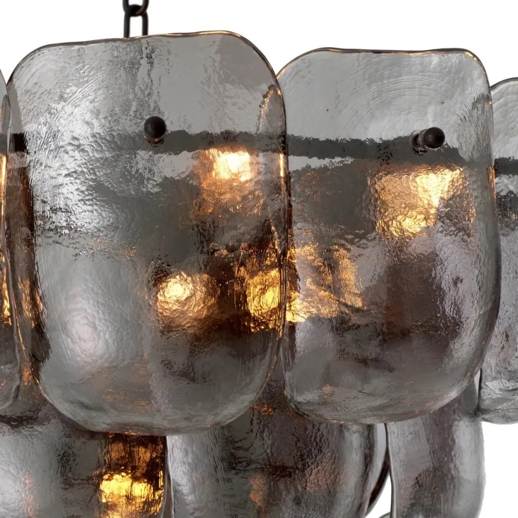 Candelabru design LUX, Sticla, Fumuriu, Gustave