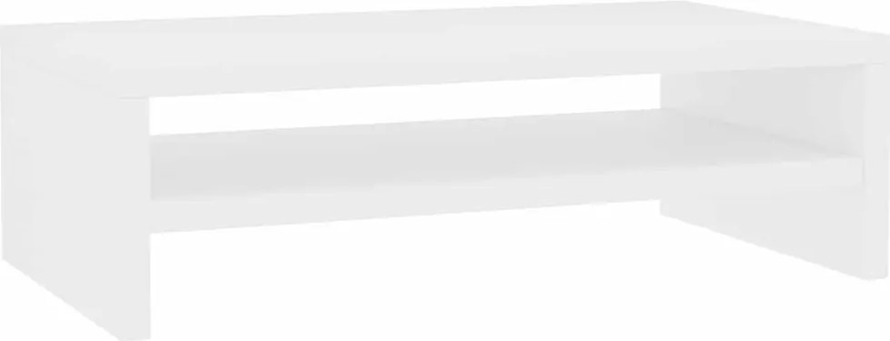 vidaXL Suport monitor, alb, 42x24x13 cm, lemn prelucrat