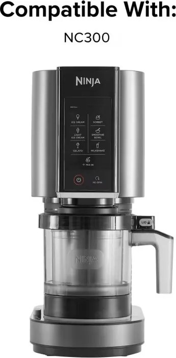 Set recipiente pentru înghetata Ninja Creami XSKPNTLID4EUK, 4х473 ml, Fara BPA, Etanse, Transparent / Multicolor