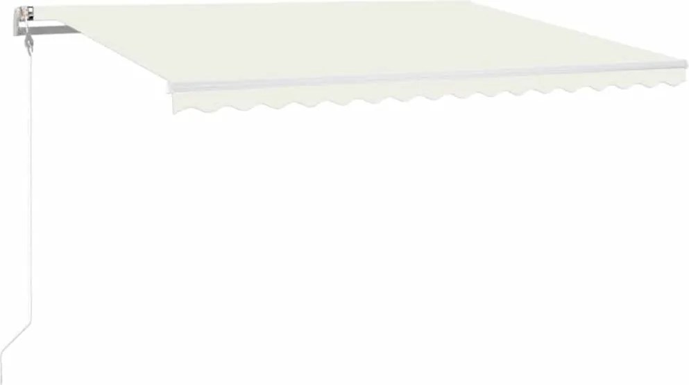 vidaXL Copertină automată cu senzor vânt & LED, crem, 400x300 cm