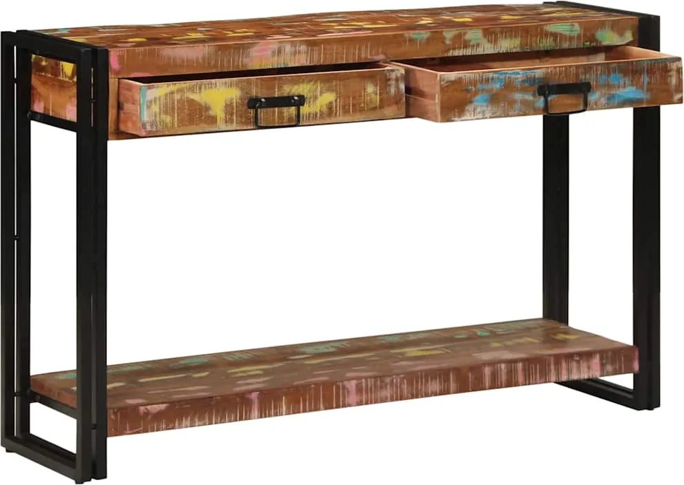 vidaXL Masă de consolă cu sertar Multicolour Lemn recuperat masiv