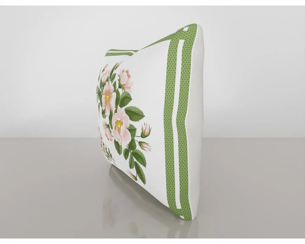 Față de pernă cu amestec din bumbac Vitaus Rustic Verde, 43 x 43 cm