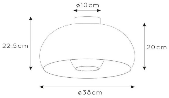 Plafonieră Lucide 30186/38/30 SHARAN 1xE27/60W/230V d. 38 cm negru