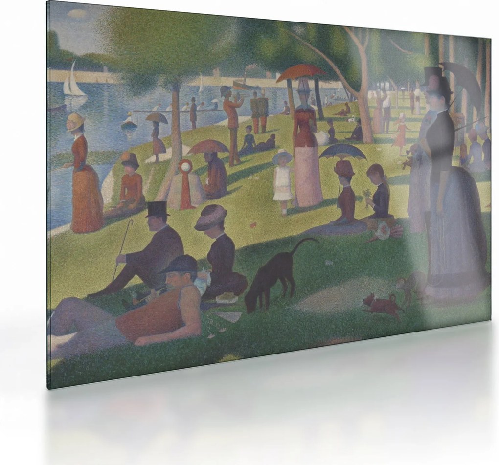 Tablou pe sticlă - Georges Seurat, A Sunday on La Grande Jatte, reproducere (70x50 cm)