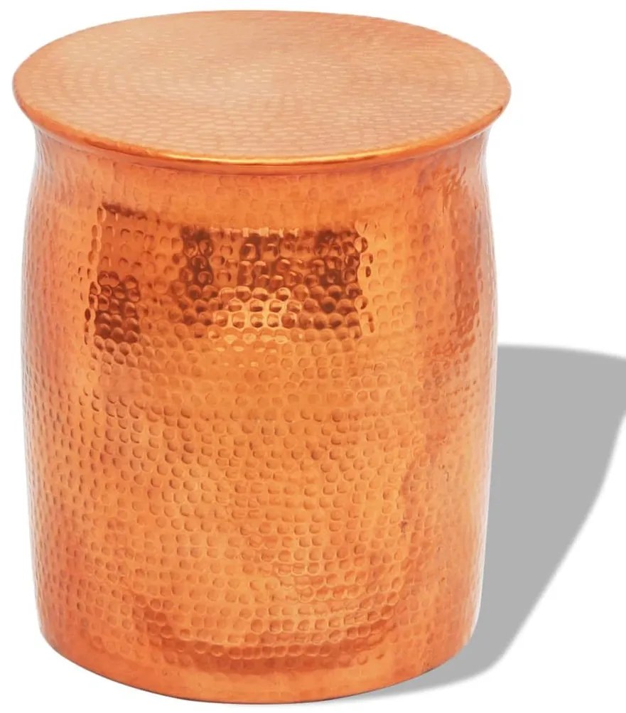 vidaXL Scaun/masă laterală, aluminiu bătut la ciocan, cupru/alamă