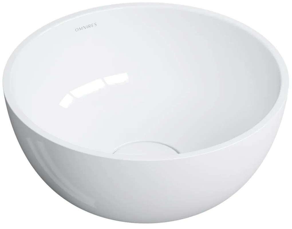Omnires Shell M+ lavoar 35x35 cm rotund sub blat alb SHELL350UNBP