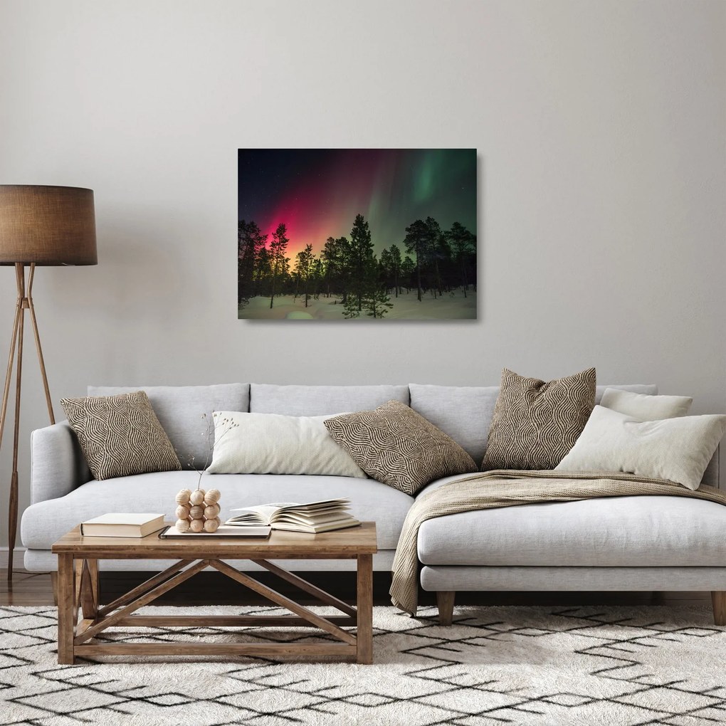 Tablou pe sticlă cu Northern Lights (70x50 cm)