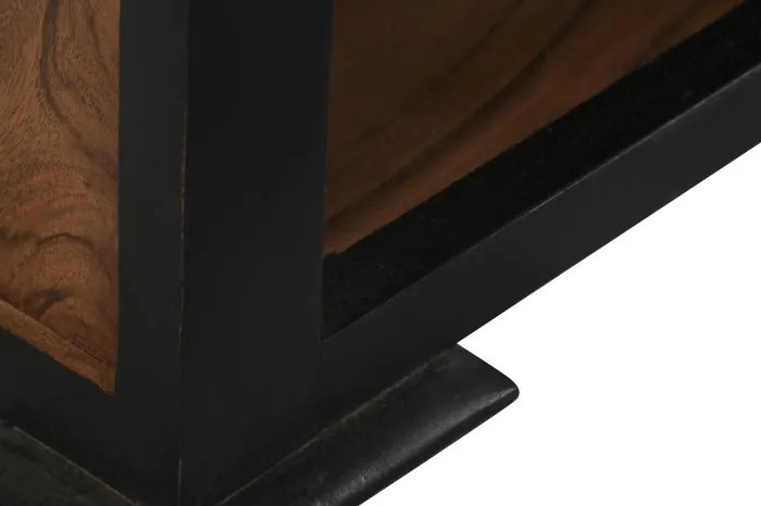 Comoda TV, neagra, din lemn de acacia, Serafina
