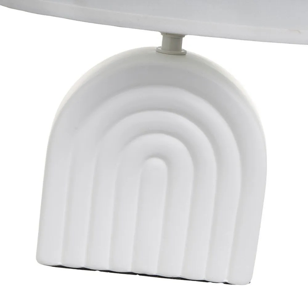 Veioză albă din ceramică cu abajur textil (înălțime 31 cm) – Casa Selección