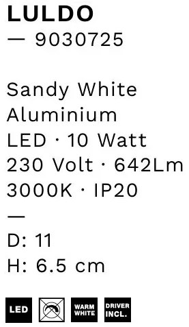 Spot aplicat, Plafoniera LED Luldo alb, 11cm