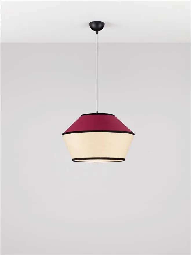 Lustra cu abajur stratifiat catifea Burgundy cu hartie naturala VELISS