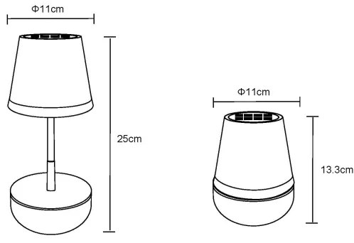 Globo 36638S - Lampă solară LED 10xLED/0,06W/3V IP44 negru