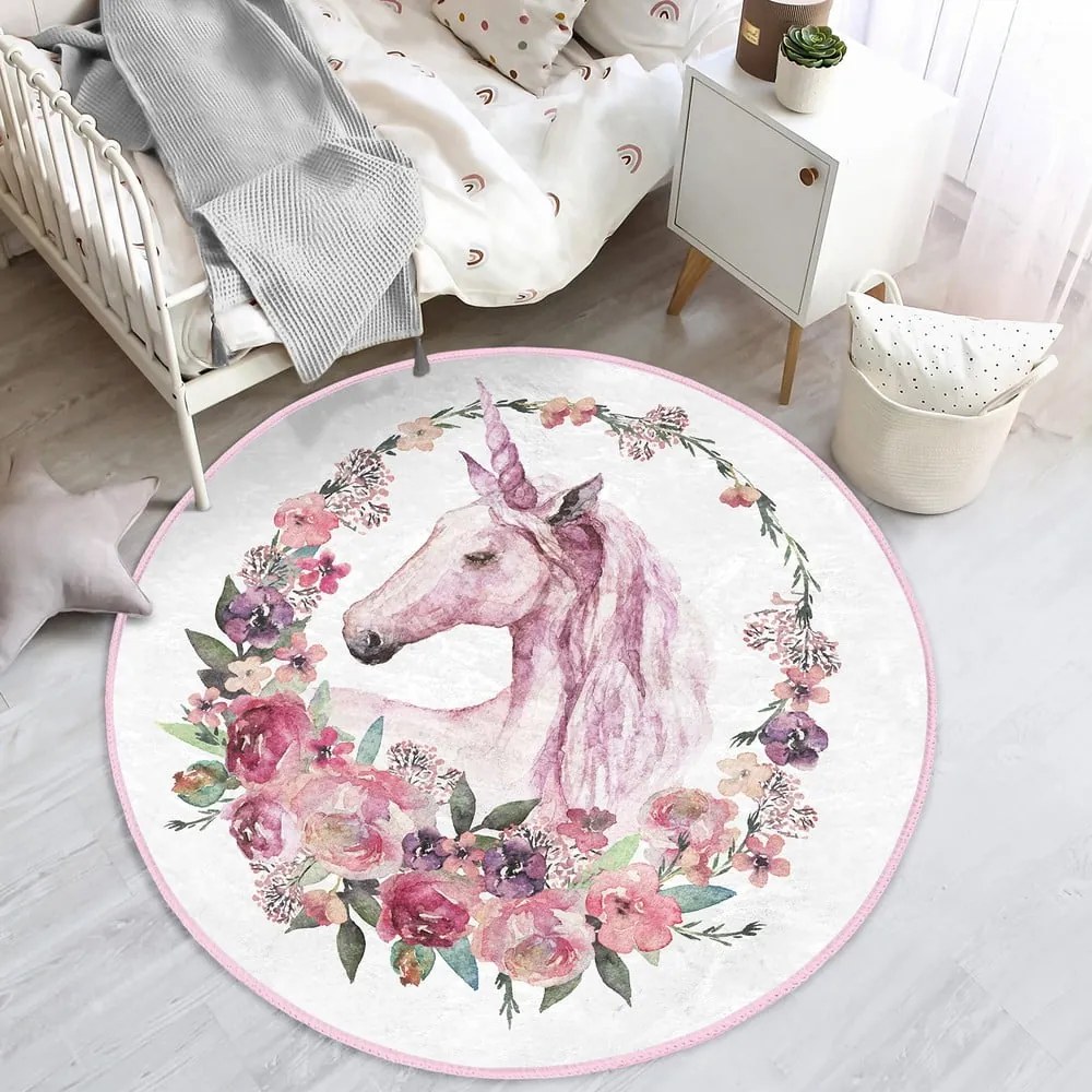 Covor pentru copii roz ø 80 cm Comfort – Mila Home