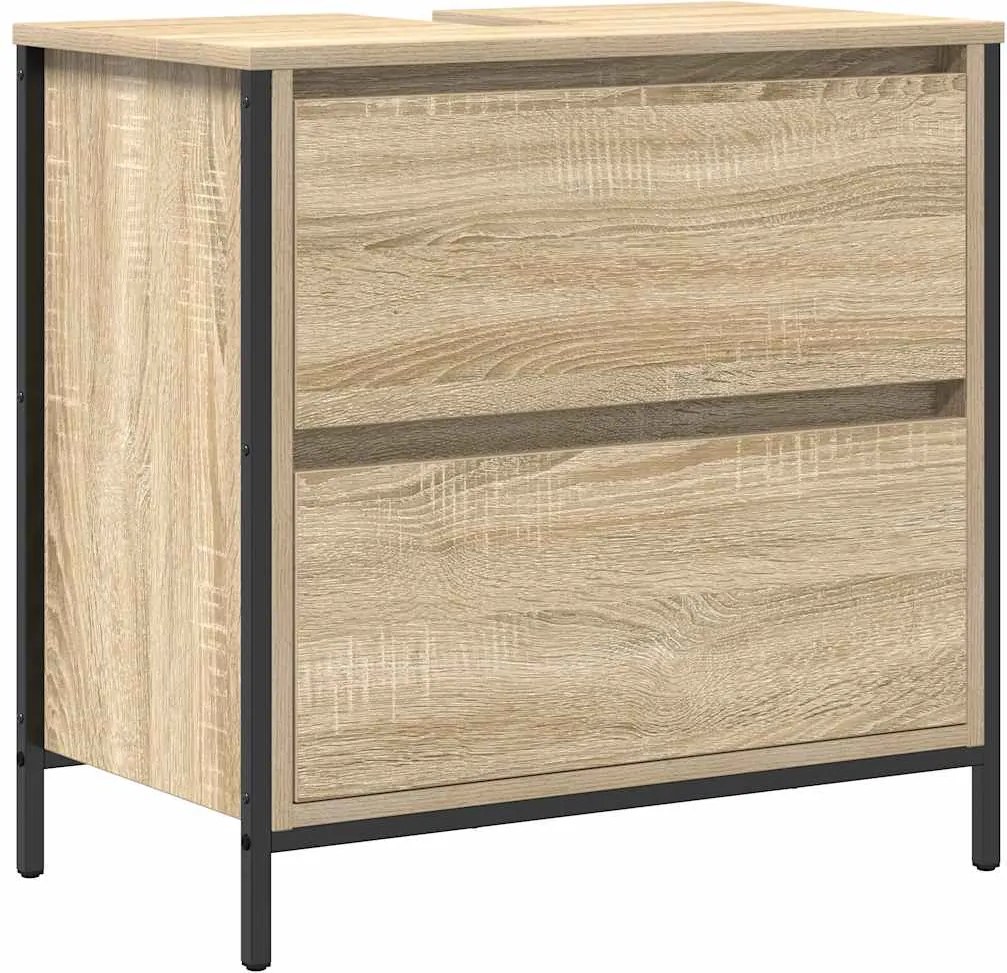 vidaXL Dulap pentru baie cu sertare Stejar Sonoma 60x34,5x60 cm