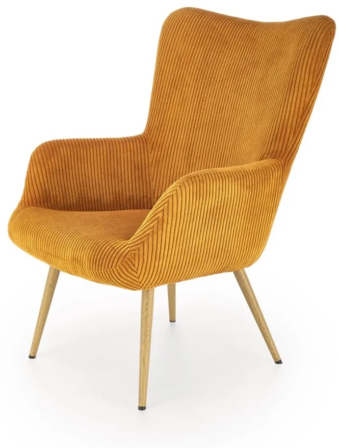 Fotoliu Amaro velvet mustariu H97 cm