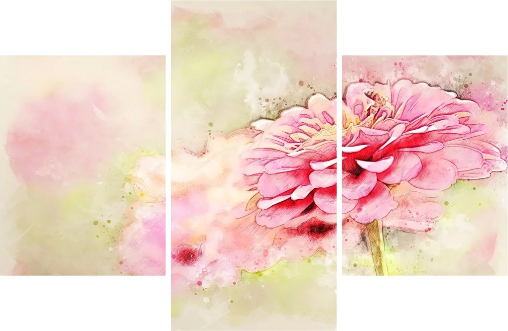 Tablou - Floare roz, aquarel (90x60 cm)