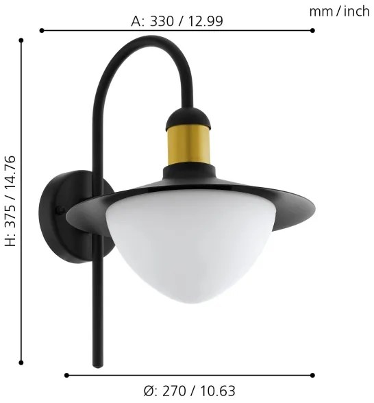 Eglo 97285 - Aplica perete exterior SIRMIONE 1xE27/60W/230V