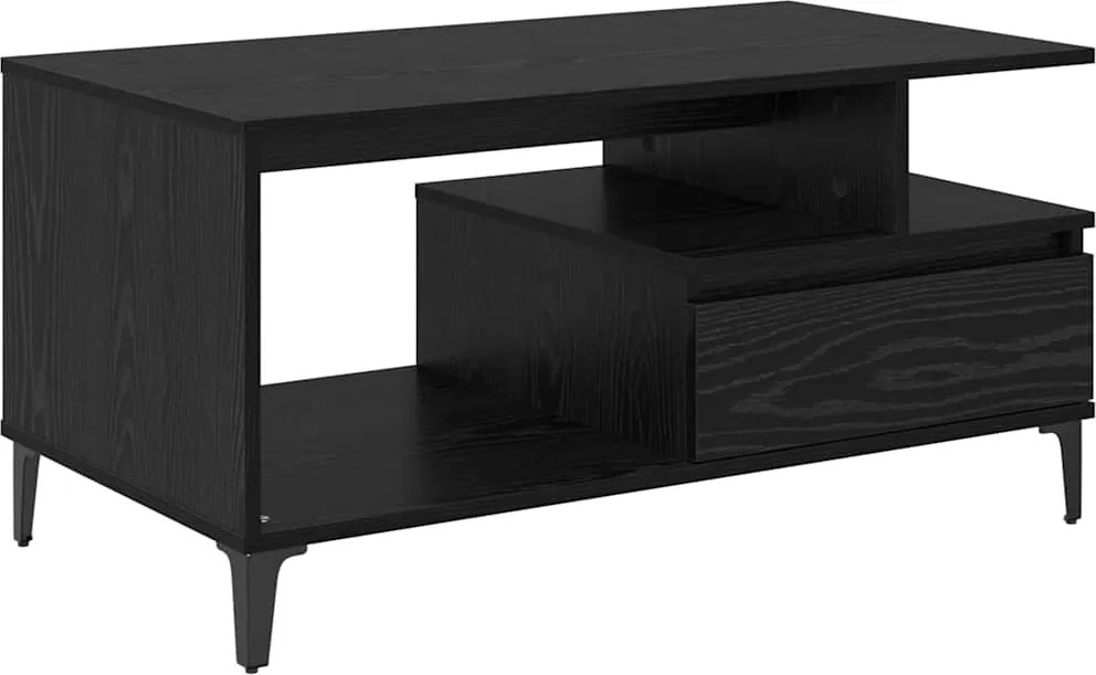 vidaXL Masă de cafea Stejar Negru 90 x 49 x 45 cm Lemn compozit