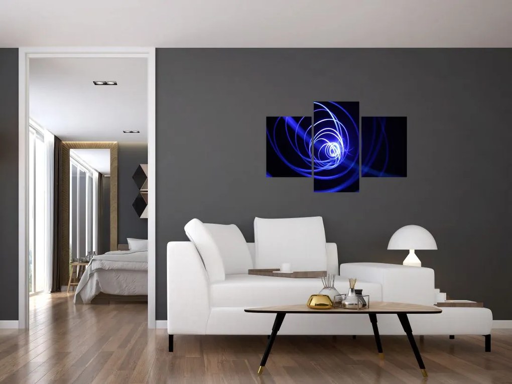 Tablou cu spirale albastre (90x60 cm)