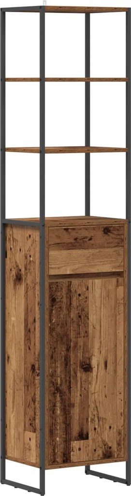 vidaXL Dulap de Baie cu ușă Lemn Vechi 40 x 30 x 180 cm Lemn compozit