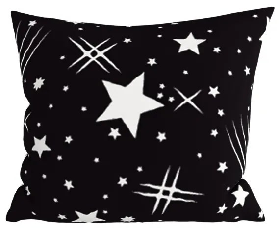 Set 2 huse decorative pentru perna din microfibra CERUL NOPTII 45x45 cm, negru