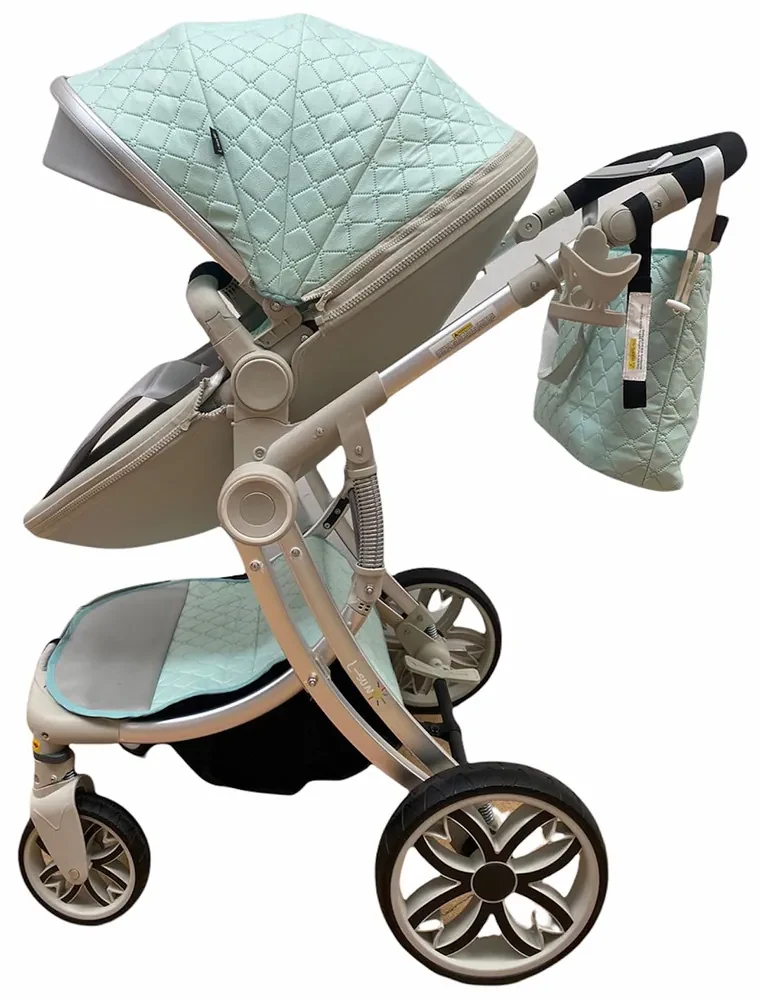 Carucior 2 in 1 cu landou transformabil in parte sport, 0-36 luni, Turcoaz - CPC-15-turcoaz