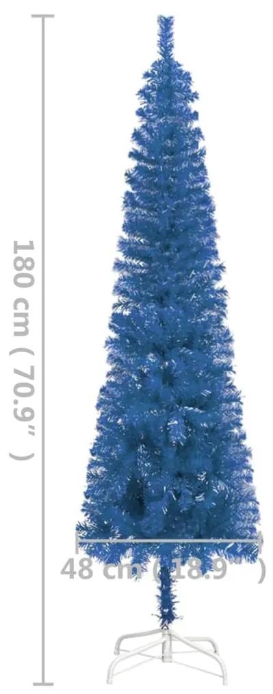 Set pom de Craciun subtire cu LED-uri, albastru, 180 cm 1, Albastru, 180 x 48 cm