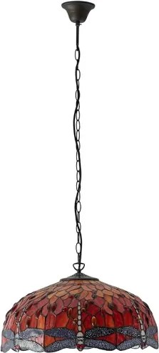 Endon 64082 - Lustru suspendat cu lanț Tiffany DRAGONFLY 3xE27/60W/230V diametru 50 cm