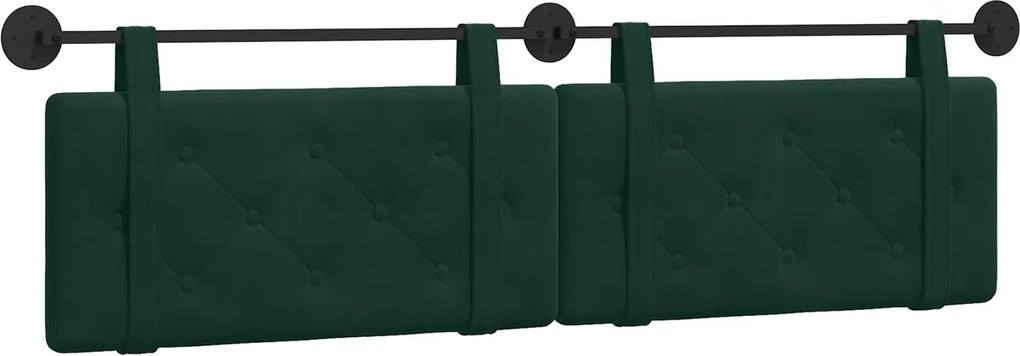 vidaXL Cap de pat suspendat Verde închis 170 x 55 x 5 cm Catifea